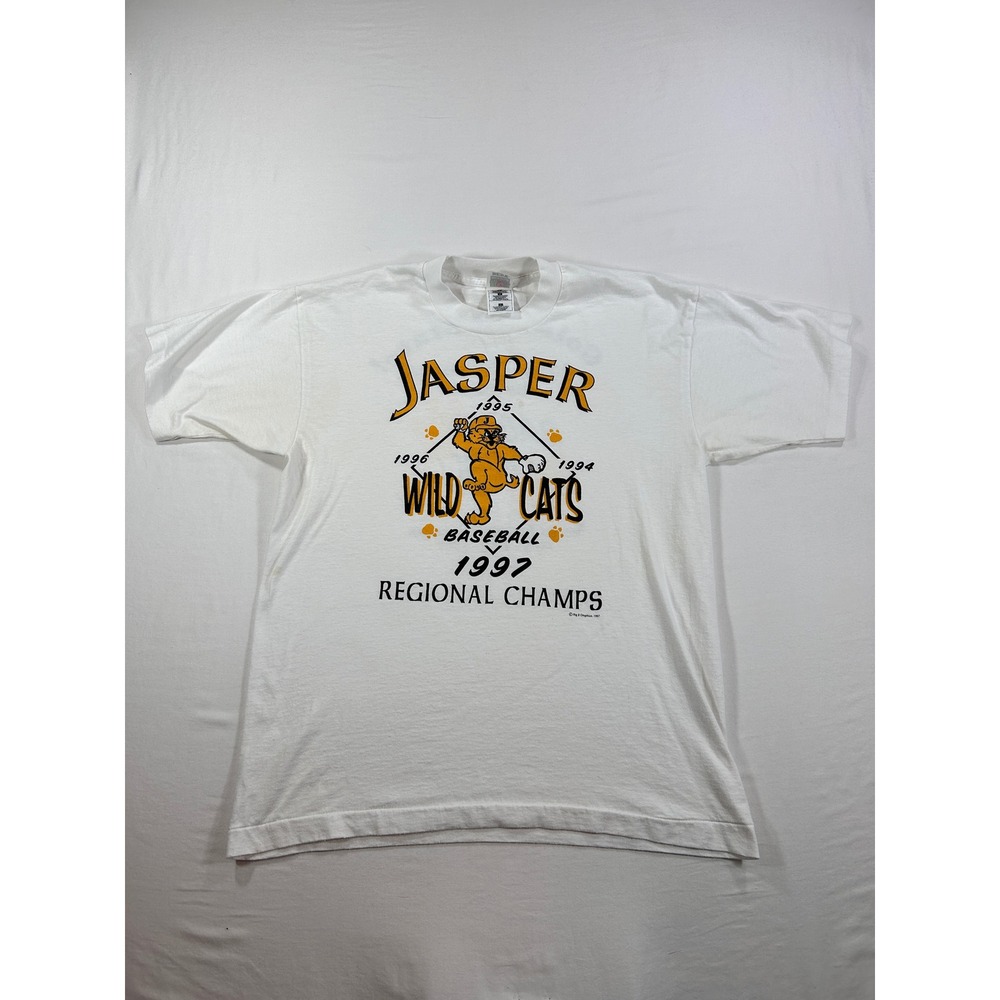 Vintage Fruit of the Loom Jasper Wild Cats Baseball 1997 Regional Champs T-Shirt